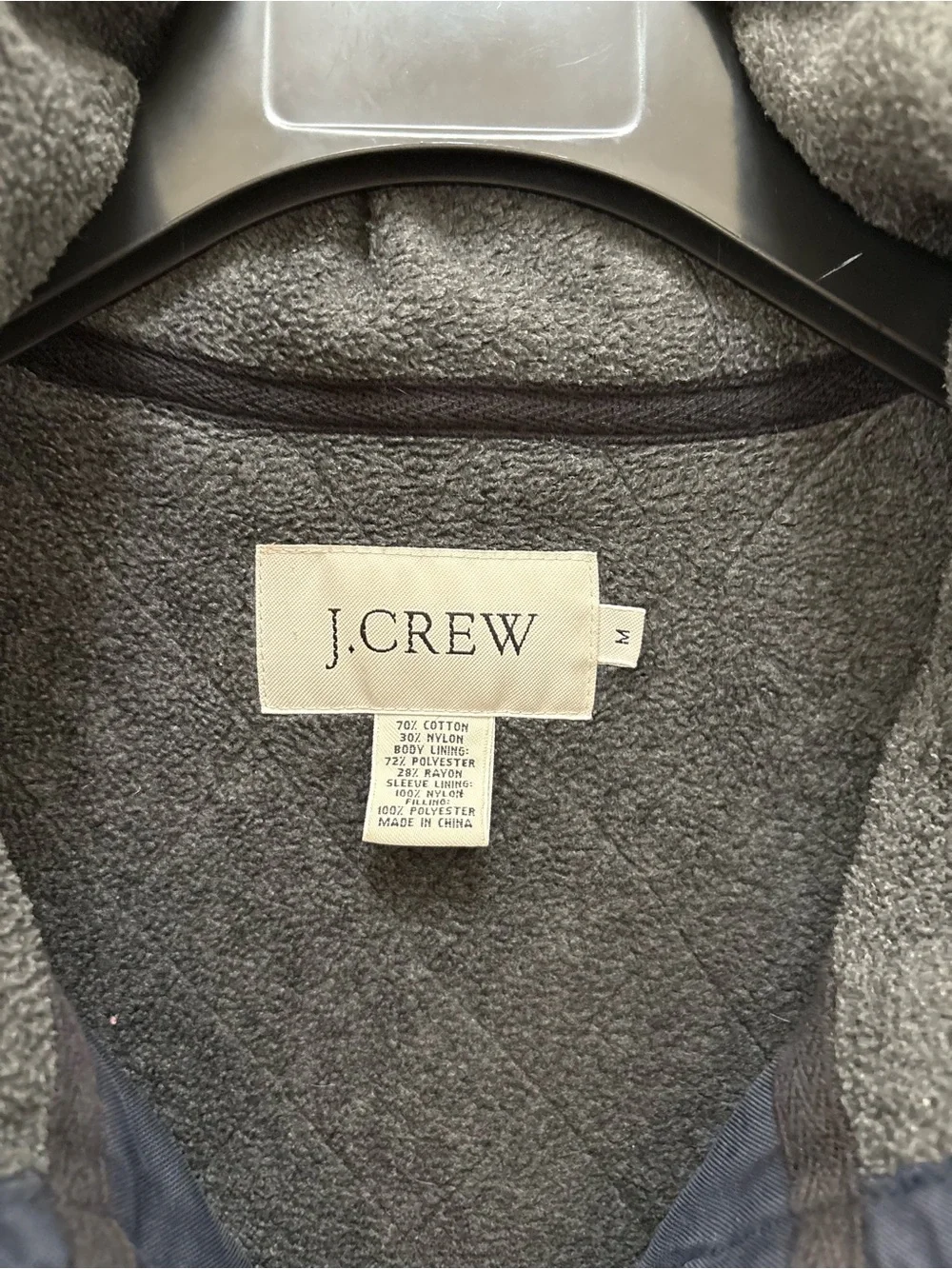 Vintage 90’s J.Crew Navy Fleece Lined Barn Parka Jacket Medium Gorpcore Utility